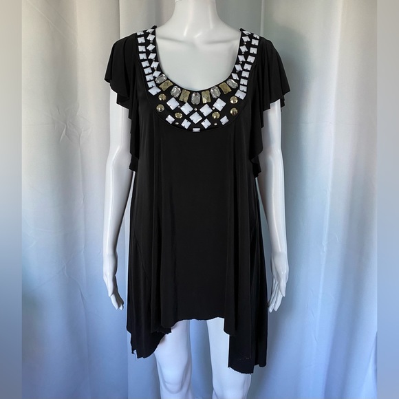 XOXO Women’s Beaded Tunic Blouse - Picture 1 of 9